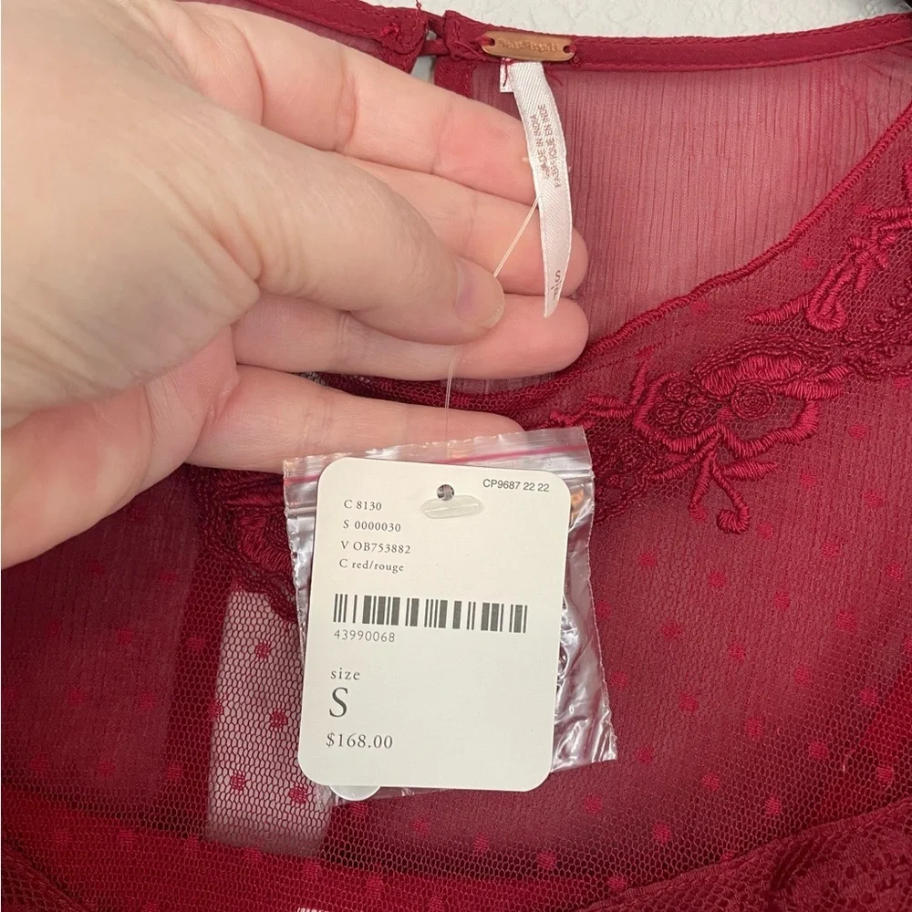 New! Free People In The Field Midi Dress in Red - Size Small - Picture 7 of 8